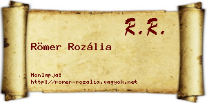 Römer Rozália névjegykártya