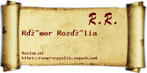 Römer Rozália névjegykártya